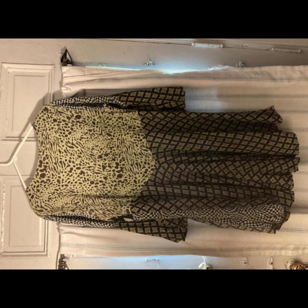 Sacred Threads Mixed Fabric Greens And Black Kimo… - image 5